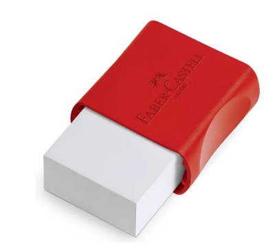 Borracha Faber Castell Branca Grande Escolar Com Cinta
