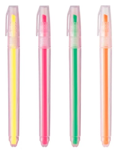 Marca Texto Bazze 4 Cores Neon Ponta Chanfrada