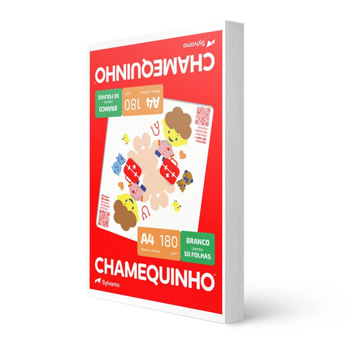 Papel sulfite A4 180g 210x297 com 50 folhas - Chamequinho