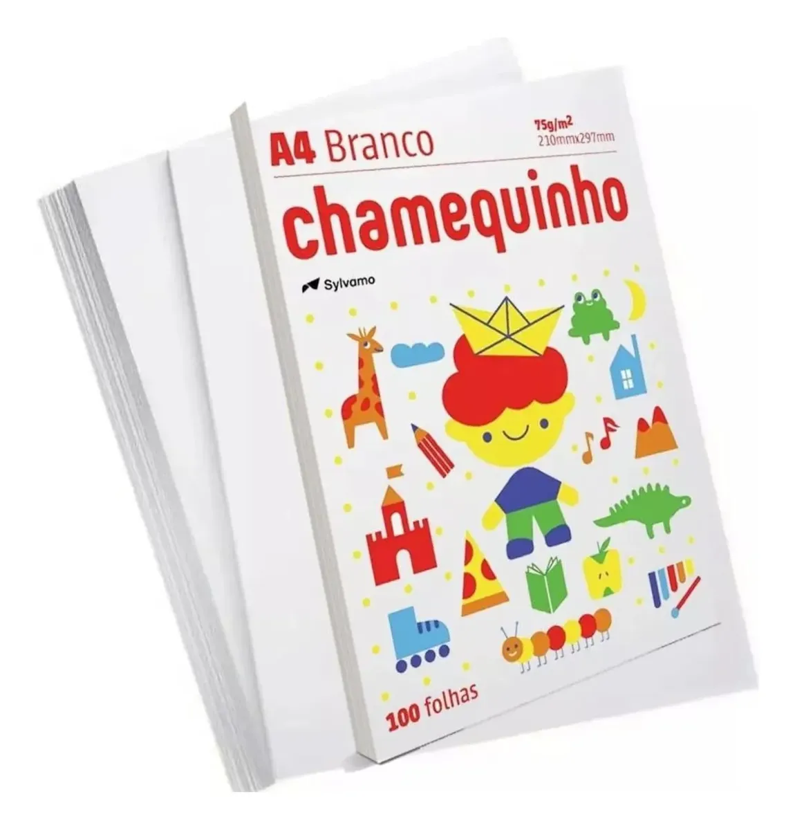 Papel Sulfite Chamequinho A4 Branco 100 Folhas 75g/m2